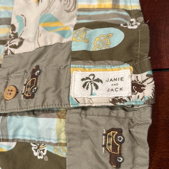 Janie and Jack Island Surf Surf Wagon Madras Plaid Patchwork Top  Size 4… - Picture 3 of 11